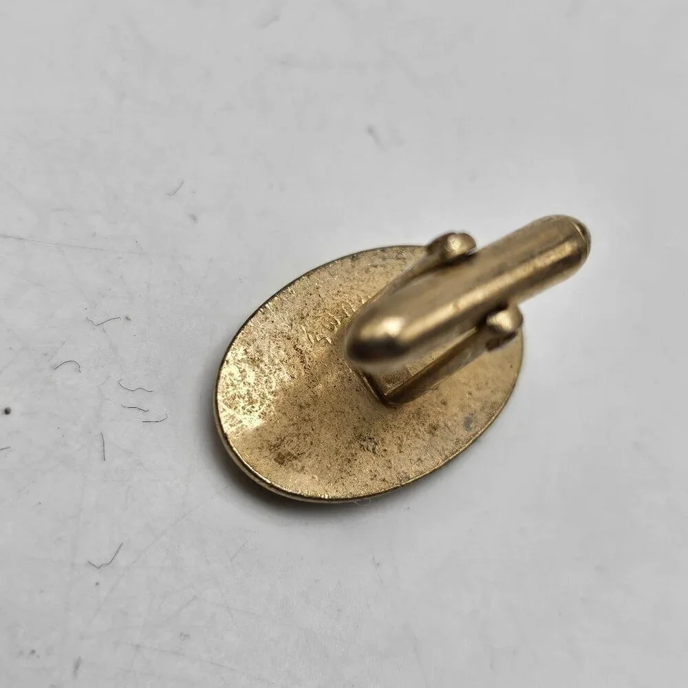 Vintage Swank Gold Tone Mother Of Pearl Cufflinks Mid Century
